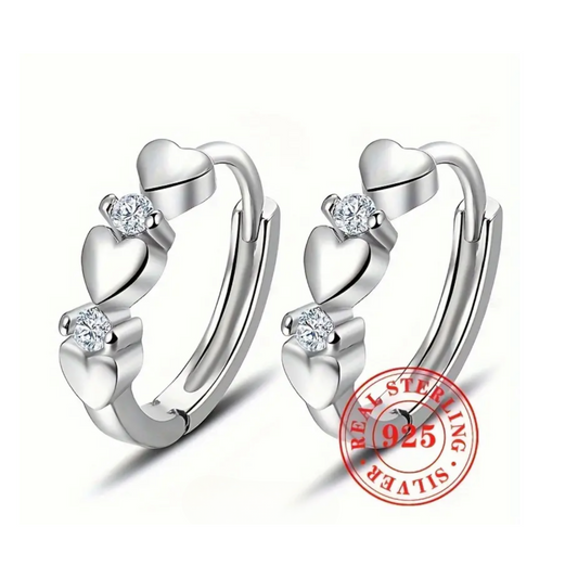 ‘Sparkly Hearts’ Huggie Earrings